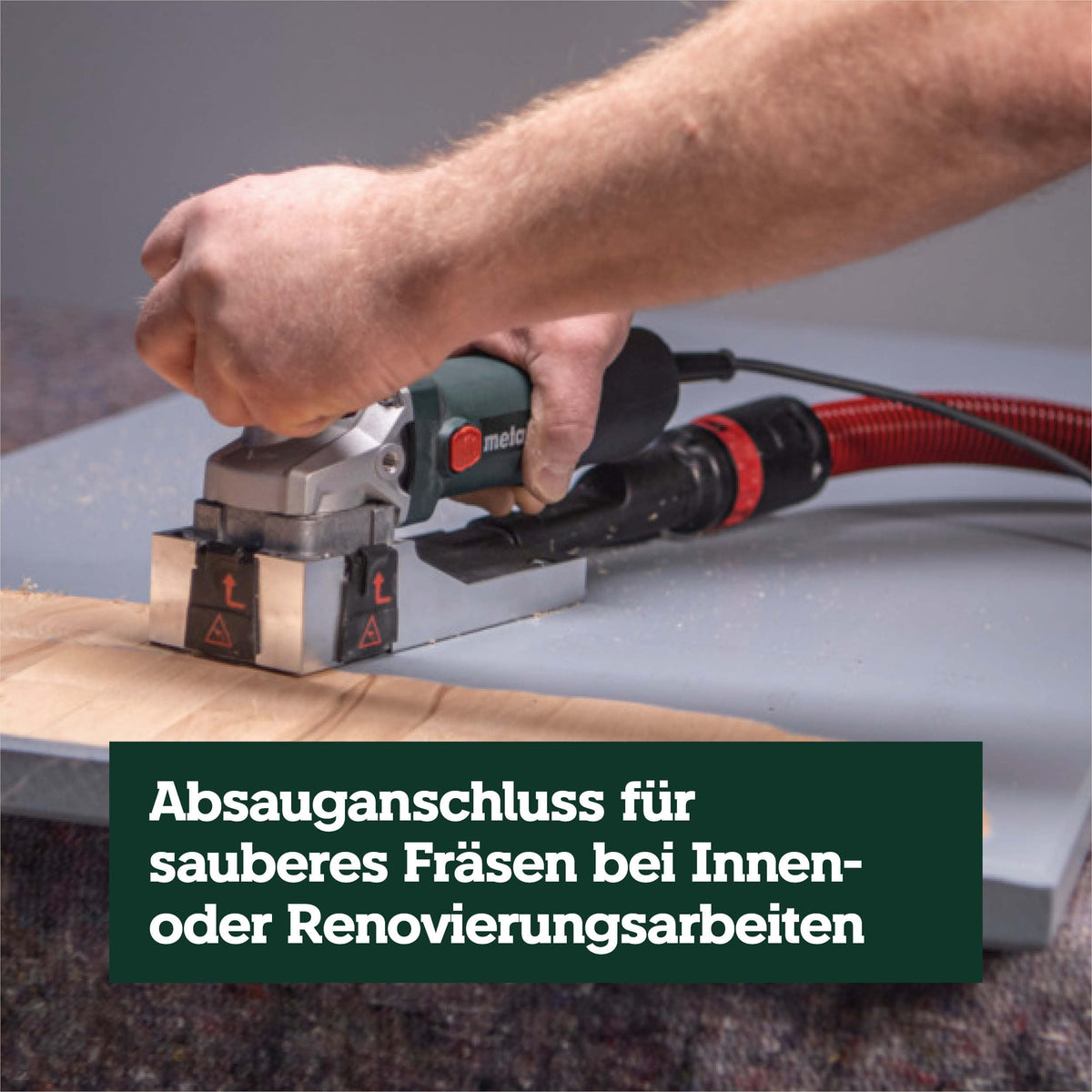 Lackfräse zum Entfernen von Farben und Lacken, 850 W, 4 m Kabel, mit 4 Hartmetallklingen und metaBOX 145