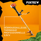 Débroussailleuse thermique FX-PS162 62 cm³ 3,5 CV système antivibration 2 en 1 coupe bordure tête fil et lame 3 dents