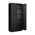 Aktenschrank abschließbar mit 2 Türen und 4 verstellbaren Einlegeböden, Stahlschrank 170x78x39 cm in Schwarz