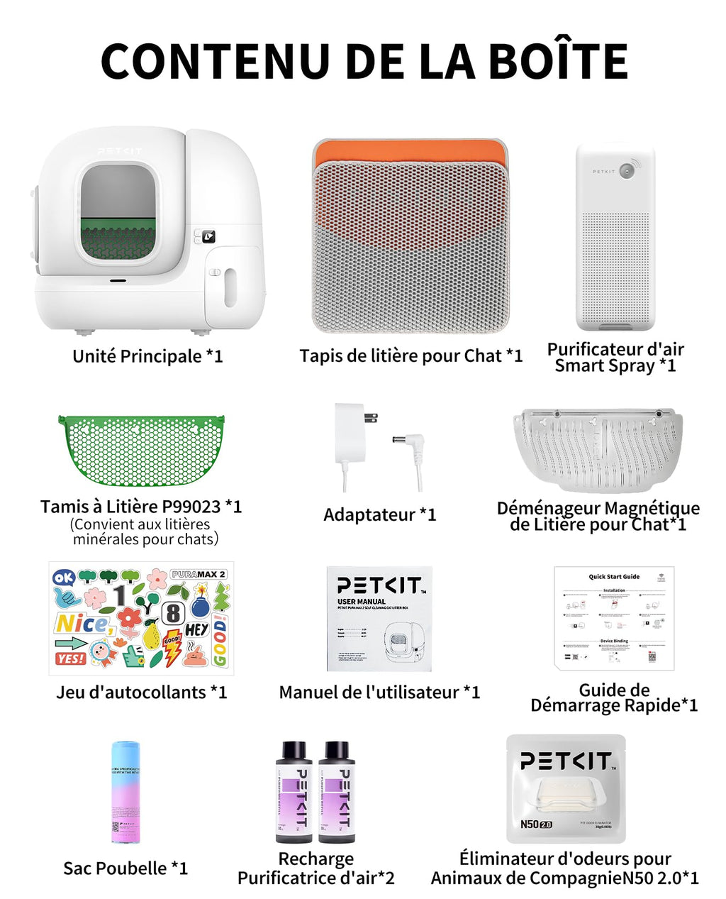 Litière chat autonettoyante PURA MAX 2 avec nettoyage automatique capacité 76L contrôle application