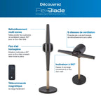 Ventilateur sans pales FlexBlade sur pied double direction oscillation 90° 5 vitesses minuterie télécommande magnétique