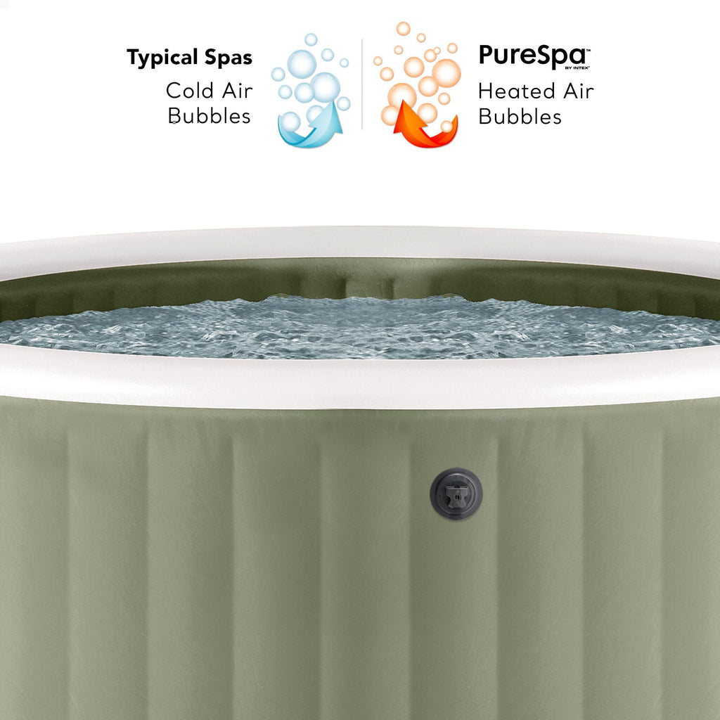 Spa gonflable PureSpa Olive 28428NP 6 places capacité 1098 litres avec diffuseur à bulles et accessoires de filtration