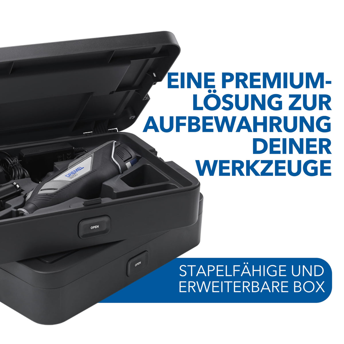 Akku-Multitool 12V 2Ah mit 2 Akkus, 5 Aufsätzen und 65 Zubehören in Dremel Box zum Schneiden, Gravieren, Schleifen und Polieren