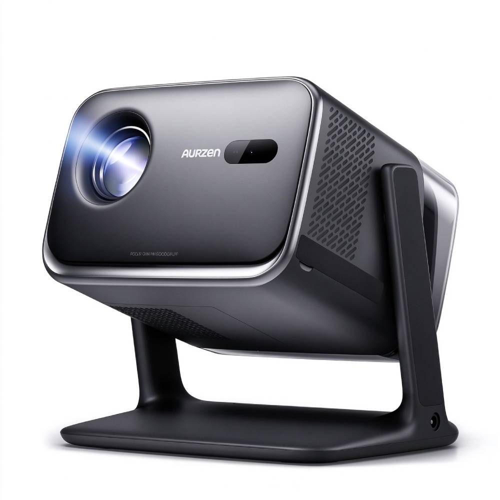 Tragbarer Smart Beamer mit Google TV, 1080p, 4K unterstützt, 500 ANSI Lumen und 20-W-Dolby-Audio