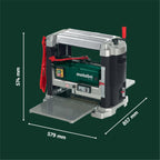 Dickenhobel DH 330 mit 1800 W und HSS-Messern, mobile Hobelmaschine mit Handkurbel und Absaugstutzen