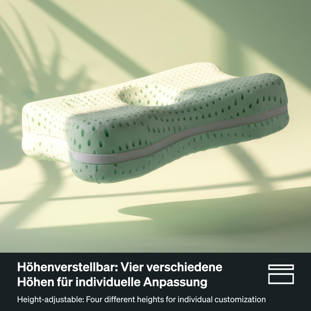 Ergonomisches Nackenkissen Recovery Pillow Plus 60x40 cm, höhenverstellbar 6–13 cm aus Memory Foam für Seiten-, Rücken- und Bauchschläfer mit