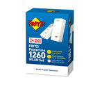 Powerline WLAN Set FRITZ!Powerline 1260 mit 1220 Adapter, Mesh Wi-Fi 5 bis 1,2 GBit/s, 3x Gigabit-LAN, WPA2