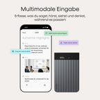 KI-Diktiergerät Note Pro 64 GB 50 Std. Akkulaufzeit 4 MEMS- und 1 VPU-Mikrofon mit KI-Beamforming Magnet-Case und Ladekabel