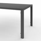 Salon de jardin Madrid table 150 cm avec 6 chaises empilables acier gris anthracite modèle 4113
