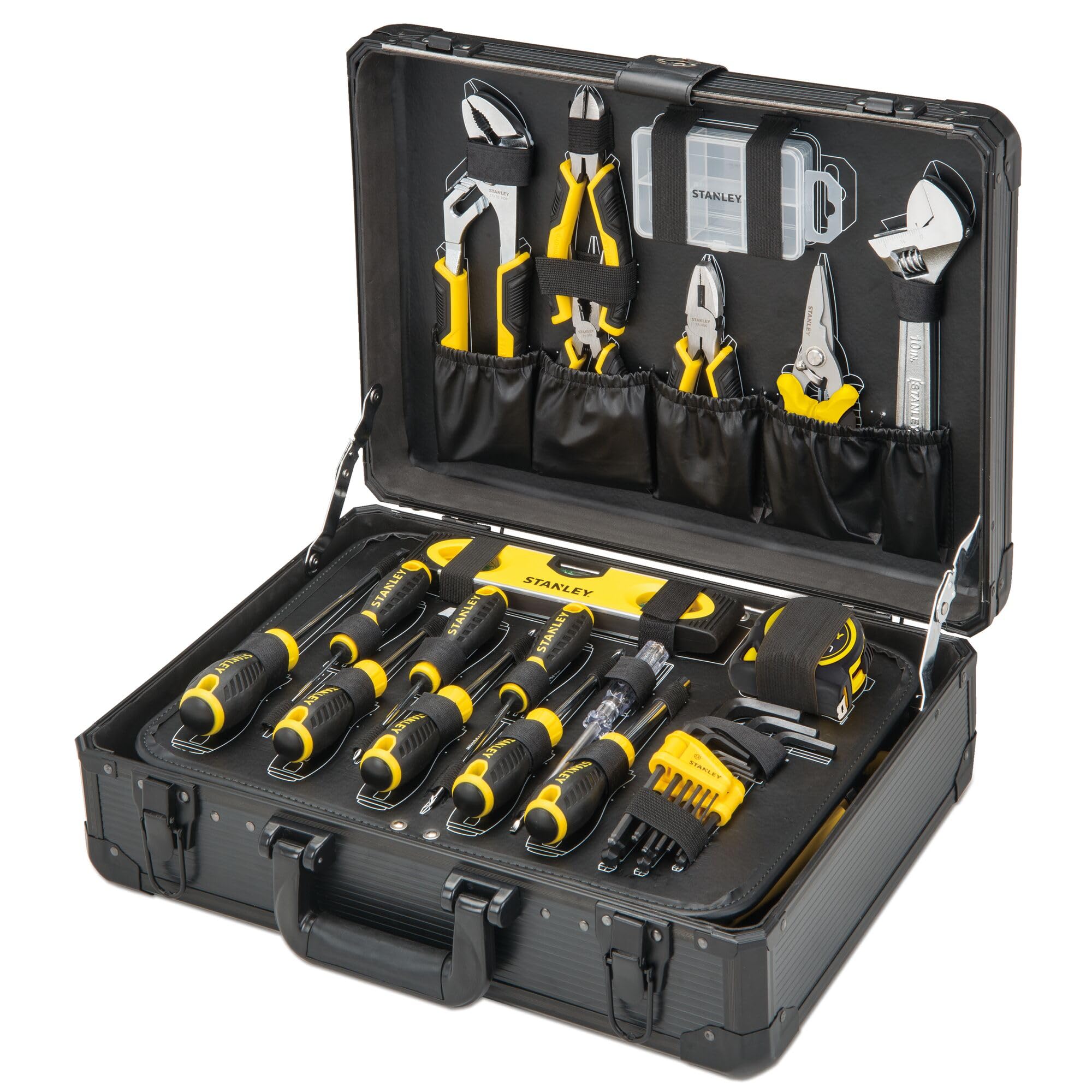 Valise à outils 142 pièces STMT98109-1 avec outils de serrage vissage pinces tournevis clés marteau et accessoires