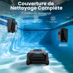 Robot de piscine sans fil PC10 pour nettoyage du fond des murs et de la ligne d'eau batterie 5200 mAh débit 18927 L/h