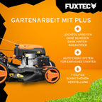 Benzin-Rasenmäher FX-RM5196 mit 196-ccm-4-Takt-Motor und 51 cm Schnittbreite, 4-in-1-Funktion mit Radantrieb und 60-Liter-Fangkorb