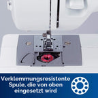 Nähmaschine mit 27 Nähprogrammen, Freiarm und automatischem Einfädler, inkl. Zubehör
