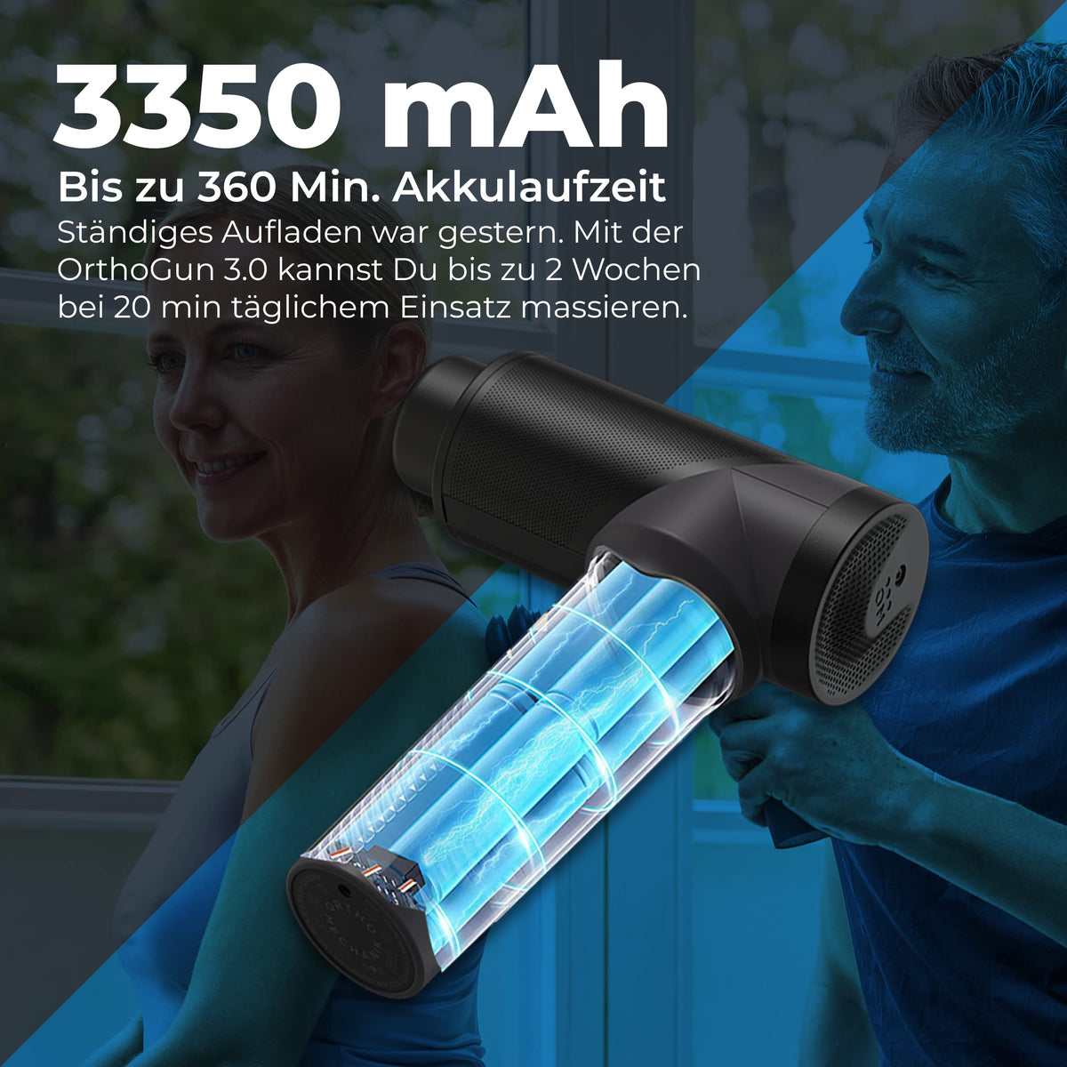 Massagepistole mit App und 7 Aufsätzen inkl. Koffer, 160-W-Motor, 5 Intensitäten, bis zu 360 Min. Laufzeit