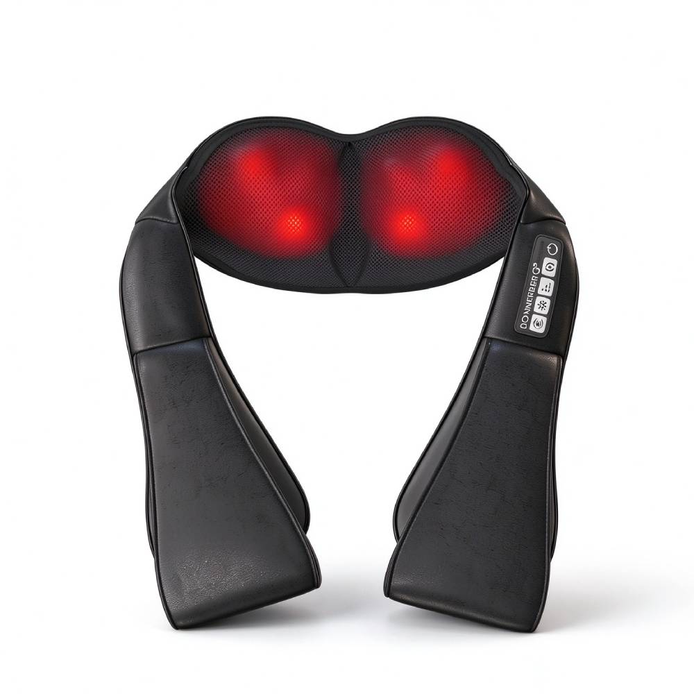 Nackenmassagegerät kabellos mit Wärme und Vibration, Shiatsu Wickelmassagegerät wiederaufladbar