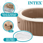 Spa gonflable 6 places Pure Spa Sahara 28428EX avec 140 diffuseurs à bulles panneau de contrôle digital et alimentation électrique 240 V