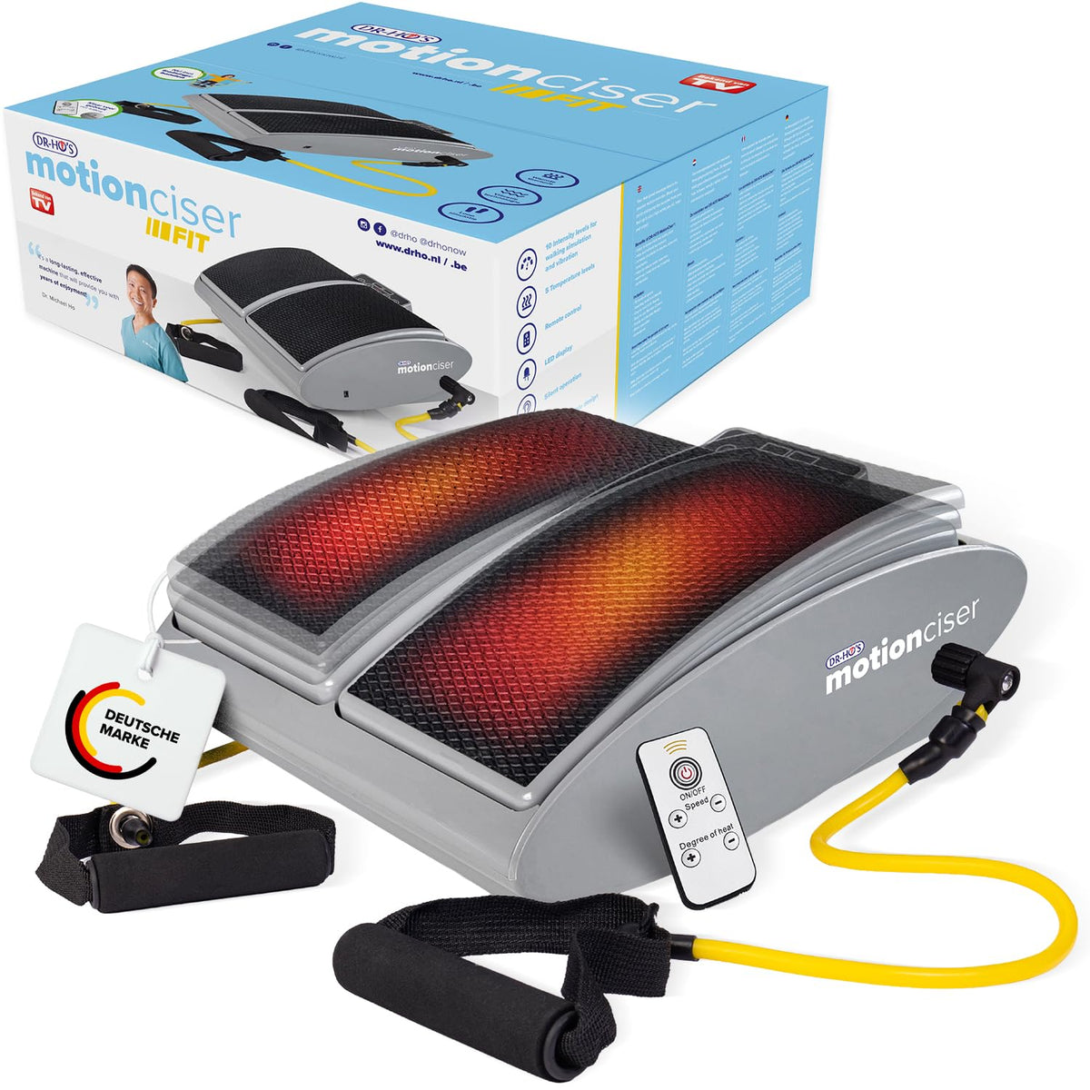 Elektrisches Fußmassagegerät MotionCiser Fit mit Gehsimulation, Vibration und Wärmetherapie, 10 Vibrationsstufen, 5 Wärmestufen, inkl. Fernbedienung