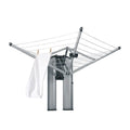 Séchoir à linge mural pliable gain de place WallFix 475924 24 m en métal résistant aux UV avec boîte de protection
