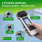 Testeur électronique de piscine photomètre 2.0 pour mesure du pH et du chlore avec 170 comprimés de test