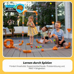Luftbetriebenes STEM-Spielzeug mit Turbine und modularen Röhren für Kinder ab 3 Jahren, inklusive 20 Schaumstoffbälle