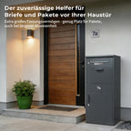 Paketbox mit Briefkasten und Paketfach 112 x 50 x 39 cm 85 L abschließbar aus verzinktem Stahl mit 4 Schlüsseln Anthrazit