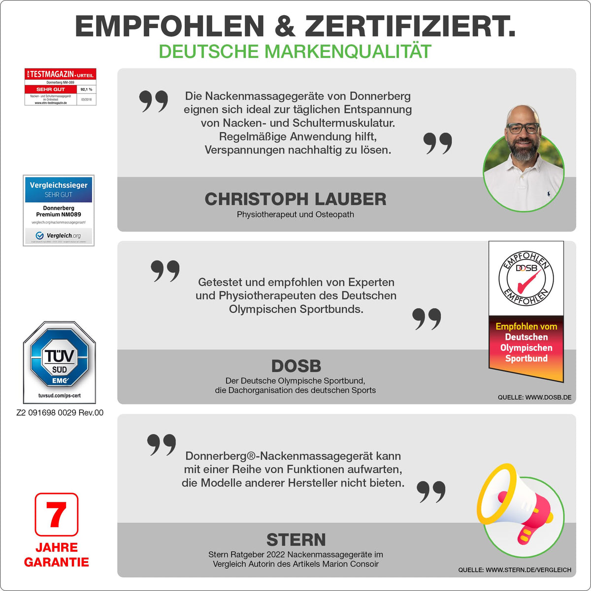 Nackenmassagegerät mit Wärme und Shiatsu, 4D-Massageköpfe, Infrarot, kabelgebunden, inkl. 2 Ersatzbezüge