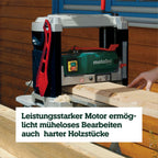 Dickenhobel DH 330 mit 1800 W und HSS-Messern, mobile Hobelmaschine mit Handkurbel und Absaugstutzen