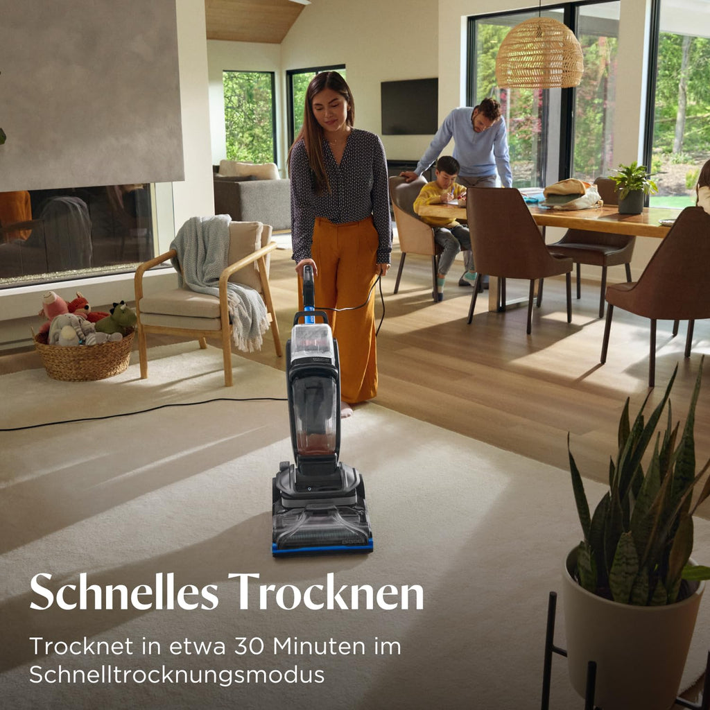 Teppichreiniger mit HydroSteam-Technologie, 1300 W, 3670N, inkl. Schlauchsystem, Tough Stain Tool und 3 Reinigungslösungen