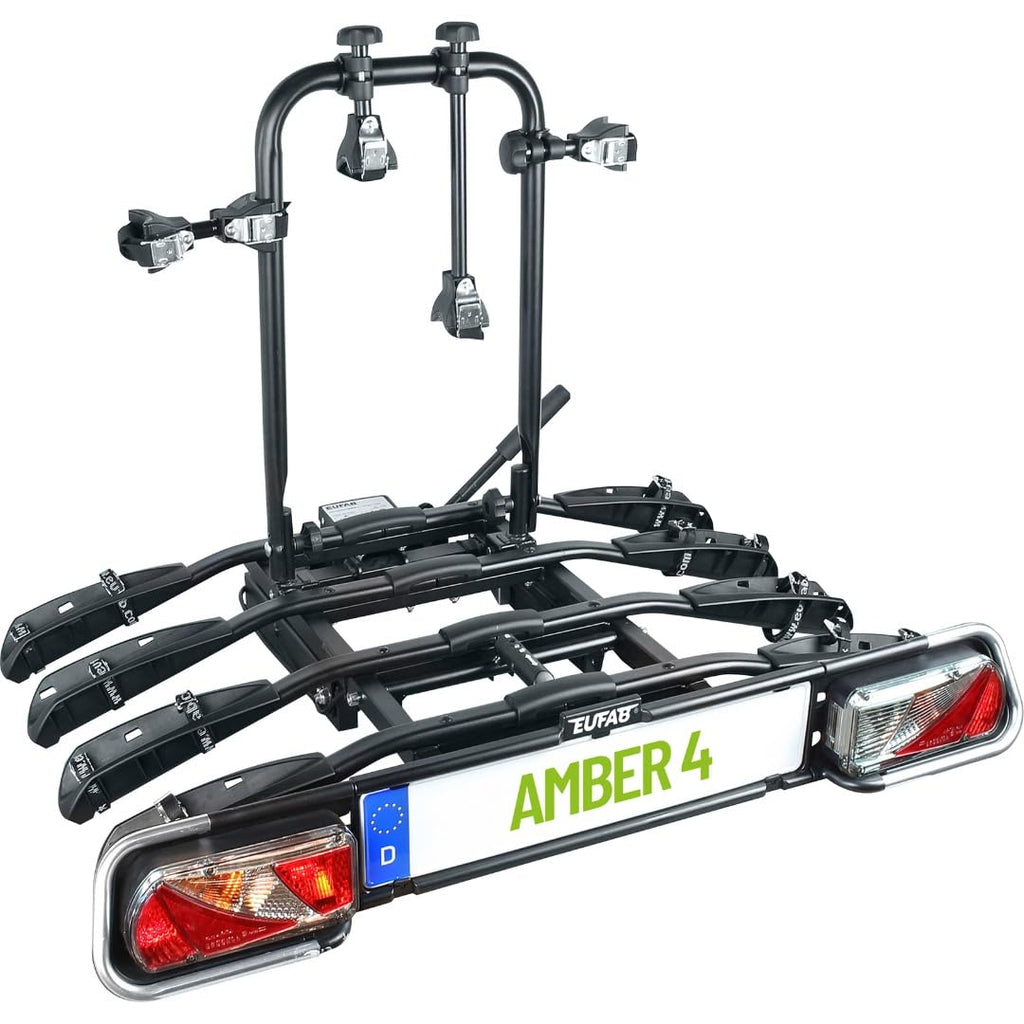 Porte-vélos d'attelage 11556 pour 4 vélos pliable avec fixation attelage prise 13 broches charge maximale 60 kg