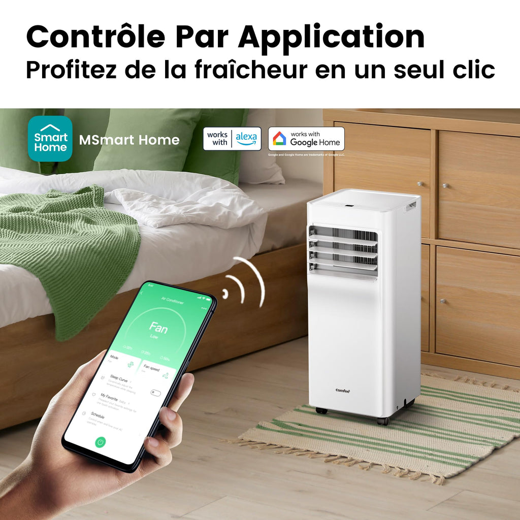 Climatiseur mobile Breezy Cool Pro 2.0 CPPA-07CRN7-QB6 7000 BTU 3 modes déshumidification Wi-Fi 3 vitesses