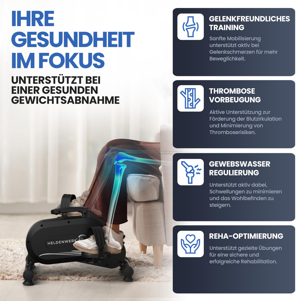 Pedaltrainer PRO Set mit Fitnessbändern, TÜV/GS geprüft, bis 210 kg, gelenkschonend
