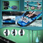 Planche SUP gonflable 330 x 76 x 15 cm avec siège kayak pagaie réglable 3 ailerons support caméra charge 150 kg