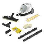 Dampfreiniger SC 4 EasyFix 3,5 bar mit Bodenreinigungsset 2 Verlängerungsrohren Bodendüse und Mikrofaser-Bodentuch