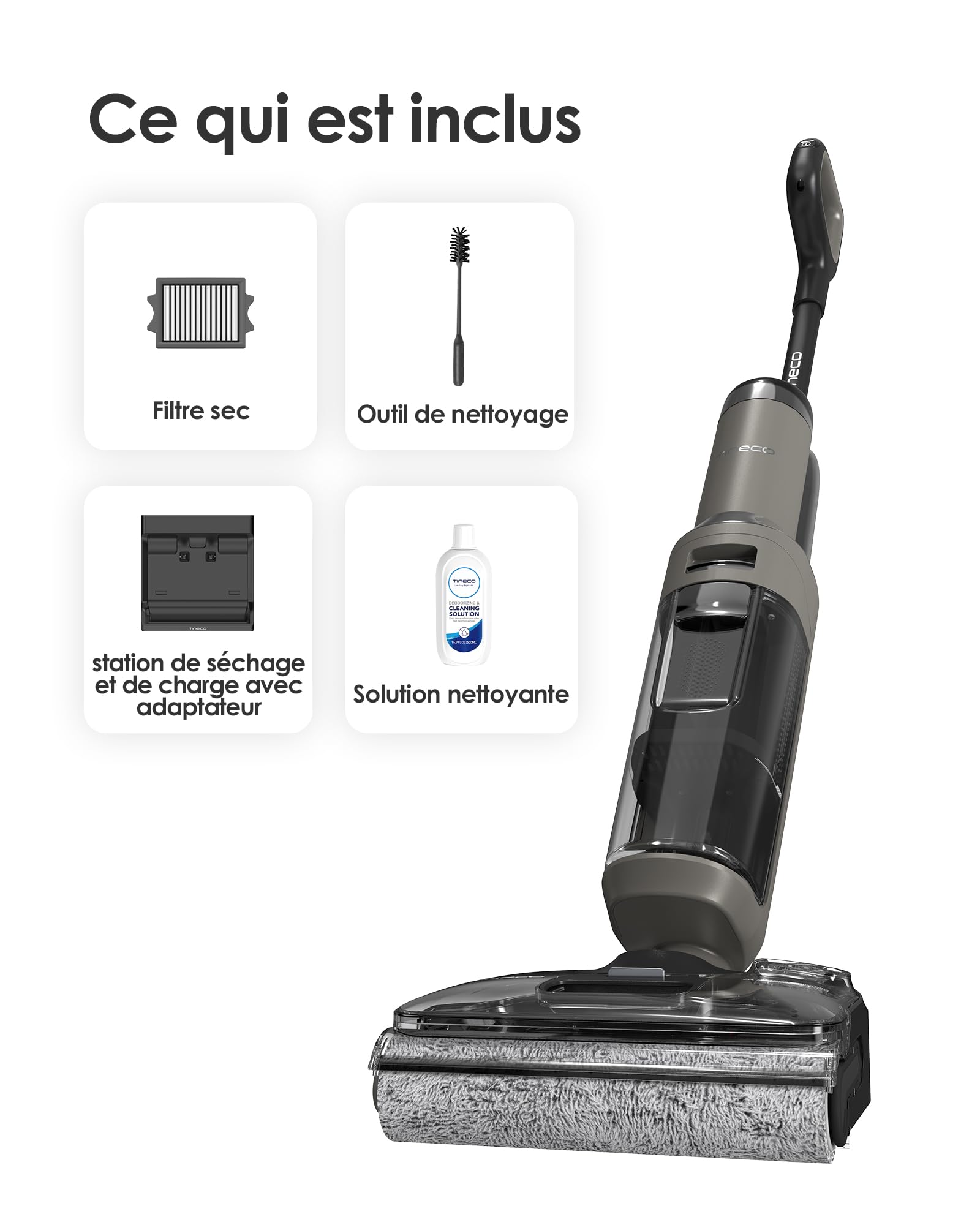 Aspirateur laveur sans fil Floor One i6 Stretch 20 kPa 180° 40 min avec station de séchage