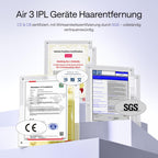 IPL Haarentfernungsgerät Gesicht Körper Saphir-Kühlung 3 Modi Auto-Modus 550–1200 nm 90 Lichtimpulse/min