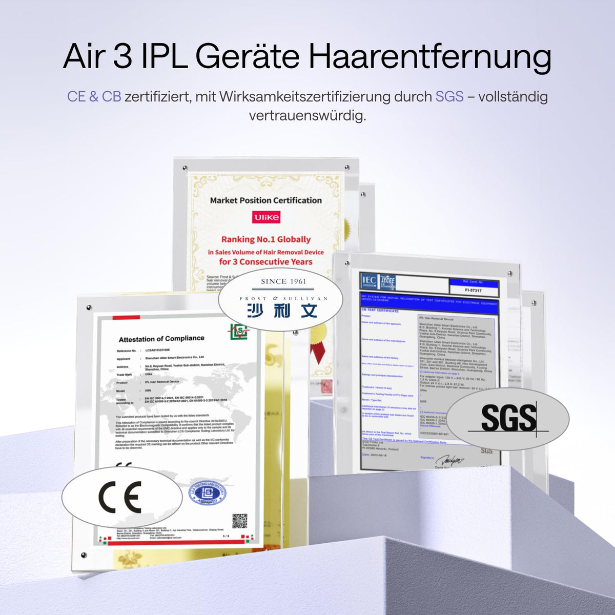 IPL Haarentfernungsgerät Gesicht Körper Saphir-Kühlung 3 Modi Auto-Modus 550–1200 nm 90 Lichtimpulse/min