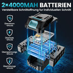 4-in-1 Akku-Hochentaster mit 6-Zoll-Mini-Kettensäge und Elektrischer Gartenschere, bürstenlos, 2x 4,0 Ah, bis 4 m