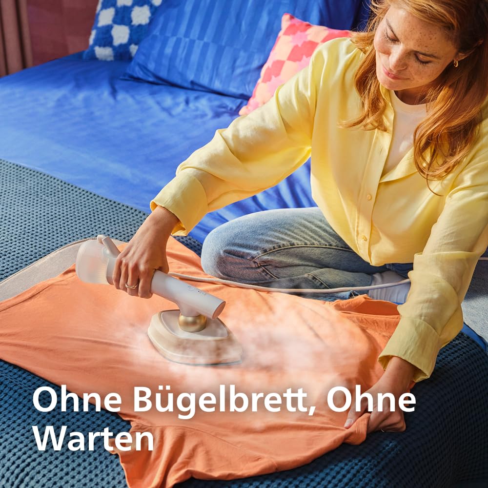 2-in-1 Bügeleisen und Dampfbürste OneTurn, 1800 W, mit StyleMat und hitzebeständigem Dock, weiß