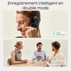 Enregistreur vocal IA Note Pro avec transcription automatique 64 Go Bluetooth 50 h d'enregistrement étui magnétique inclus