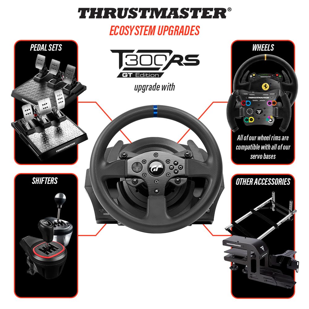 Volant de course T300 RS GT avec pédales retour de force Gran Turismo USB compatible PC PS4 PS5