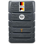 Regentonne Wandtank 510 Liter in Anthrazit mit Steindekor-Front, 80 x 60 x 123 cm, inkl. Auslaufhahn