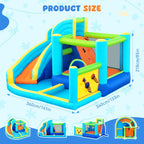 Château gonflable enfant parc aquatique avec toboggan trampoline piscine mur d'escalade panier de basket 340 x 360 x 218 cm