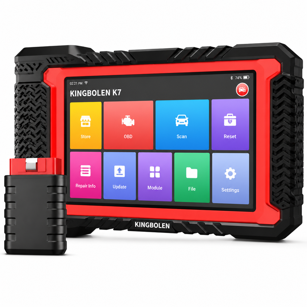 Valise diagnostic auto K7 OBD II écran 7 pouces codage ECU fonctions bidirectionnelles 31 services diagnostic tous systèmes