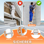 6-Stufen-Mehrzweckleiter aus Aluminium mit Ausziehfunktion bis 6,10 m, 150 kg Traglast sowie Stabilisator und Rädern