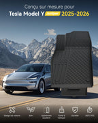 Tapis de sol pour Tesla Model Y Juniper 2025 2026 set 4 pièces en TPE imperméable antidérapant ajustement précis