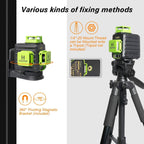 Niveau laser vert autonivelant B03CG Pro 3 x 360° avec batterie rechargeable Li-ion 5200mAh USB-C mode pulsé et étui de transport
