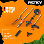 Benzin-Motorsense 4in1 Multitool 52 ccm 3 PS Kombigerät mit Fadenkopf, Langastschneider und Heckenschere