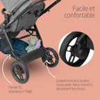 Poussette bébé 3 en 1 Zelia S Trio avec siège auto i-Size pliable inclinable jusqu'à 22 kg sac à langer et accessoires