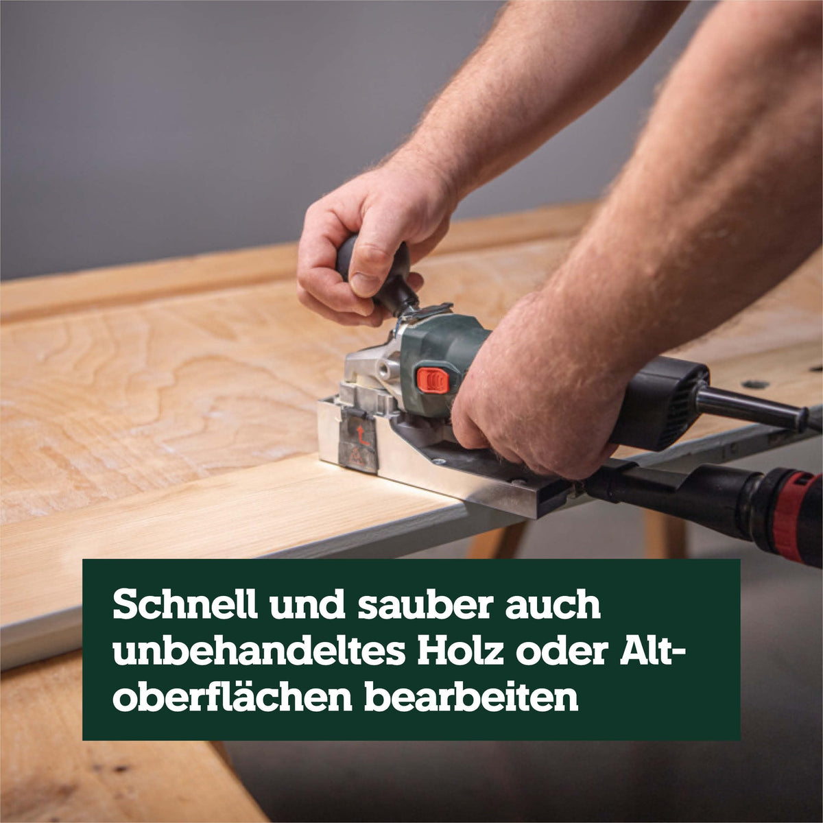 Lackfräse zum Entfernen von Farben und Lacken, 850 W, 4 m Kabel, mit 4 Hartmetallklingen und metaBOX 145