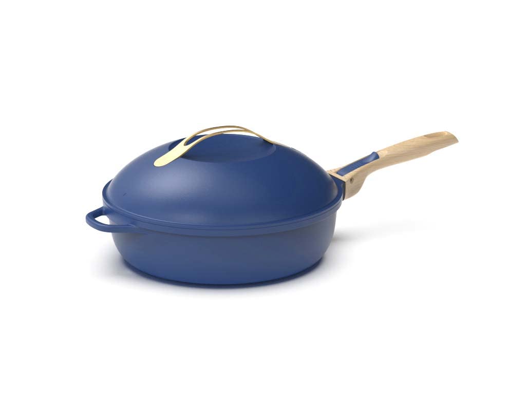 Poêle multifonction 8 en 1 FAB28 avec revêtement antiadhésif 28 cm poignées amovibles panier vapeur friture compatible induction